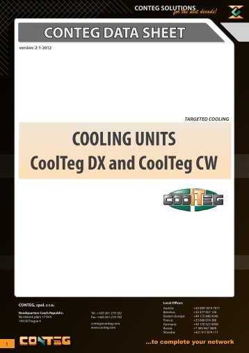 COOLING UNITS CoolTeg DX and CoolTeg CW - Conteg