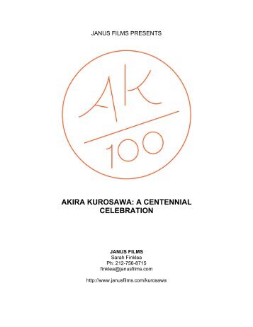 Akira Kurosawa: A Centennial Celebration - Janus Films