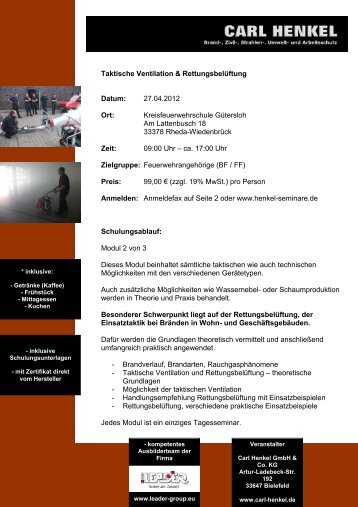 Rettungsbelüftung-Taktische Ventilation Seminar - Fire-Circle