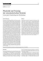 PlastizitÃ¤t und Training der sensomotorischen Systeme - SGSM