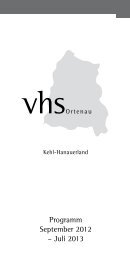 Dozentinnen/Dozenten - Volkshochschule Ortenau