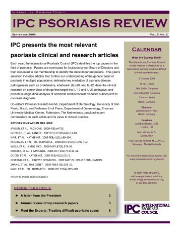 September 2009 - International Psoriasis Council