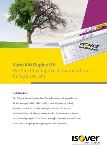 VARIO KM Duplex UV Produktdatenblatt (PDF) - ISOVER VARIO ...