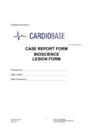 CASE REPORT FORM BIOSCIENCE LESION FORM