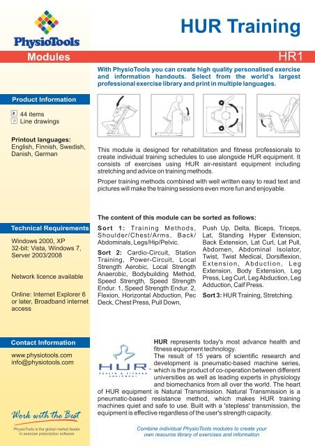 HUR Training - PhysioTools