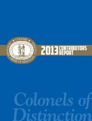 Contributor Report - Honorable Order of Kentucky Colonels