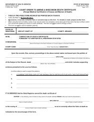court order to amend a wisconsin death certificate - Manitowoc County