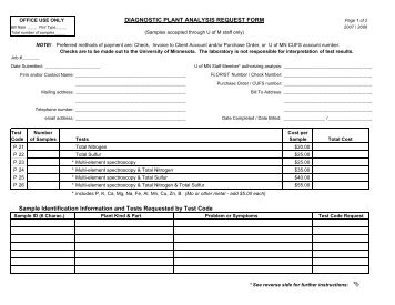 Diagnostic Plant Analysis Request Form - the Soil Testing ...