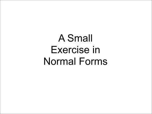 Normal Forms example