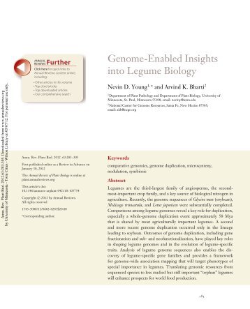 Genome-Enabled Insights into Legume Biology - University of ...