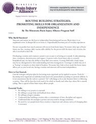 routine building strategies - Minnesota Brain Injury Alliance