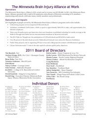2011 Annual Report - Minnesota Brain Injury Alliance