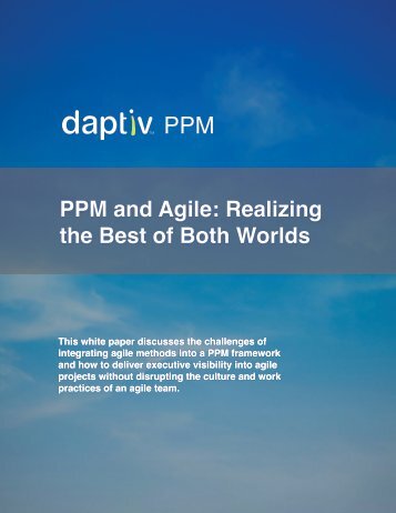 PPM and Agile: Realizing the Best of Both Worlds - Rally Help