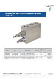 Hochdruck-/Niederdruckabschaltventil - Hydrobar Hydraulik ...