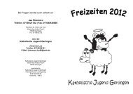 Freizeiten 2012 der Katholische Jugend Gerlingen