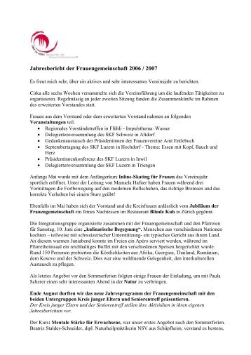 Jahresbericht Frauengemeinschaft 2006/2007 - Fg-schuepfheim.ch