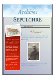 Origines Sepulchre par Joseph - famille-jf-sepulchre.be