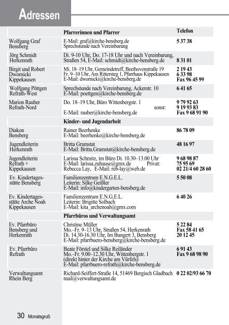 Laden Sie sich hier den MonatsgruÃ als PDF-Datei herunter.