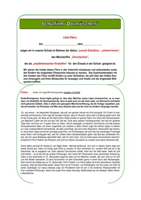 Elternbrief DornrÃ¶schen.pdf - Lernort Schulkino