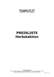 PREISLISTE Herbstaktion - Teakoutlet GmbH