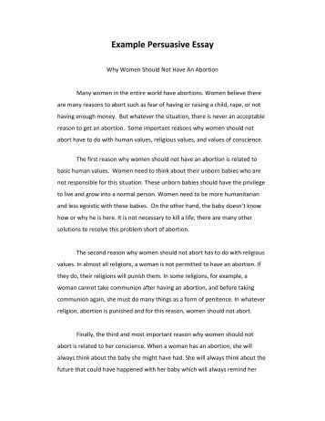 Sample Persuasive Essay