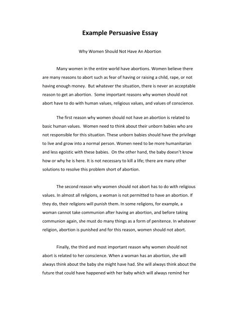 what is needed in a persuasive essay