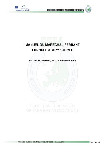 Le Manuel du marechal ferrant - European Federation of Farriers ...