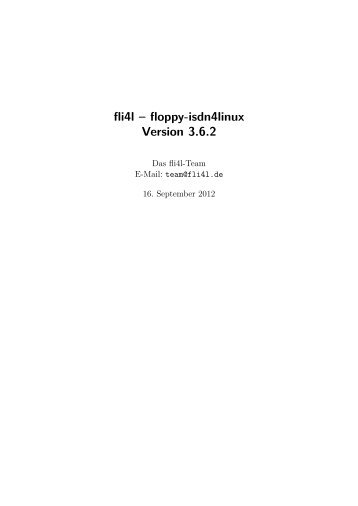 floppy-isdn4linux Version 3.6.2 - Fli4l