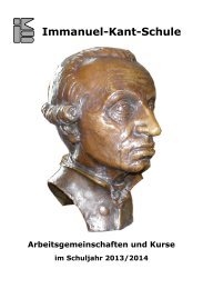 Immanuel-Kant-Schule Arbeitsgemeinschaften und Kurse