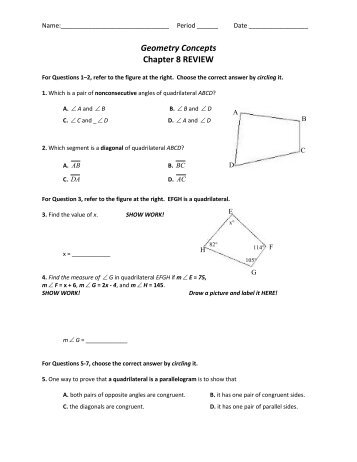 Geometry Concepts Chapter 8 REVIEW