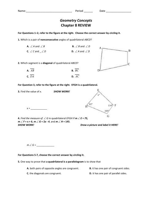 geometry chapter 8 homework answers
