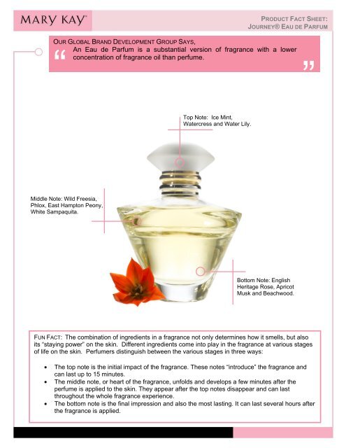 An Eau de Parfum is a substantial version of ... - Mary Kay InTouch