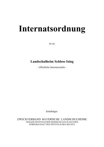 Internatsordnung - Zweckverband Bayerische Landschulheime