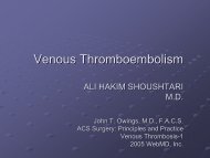 Venous Thromboembolism - WVU School of Medicine