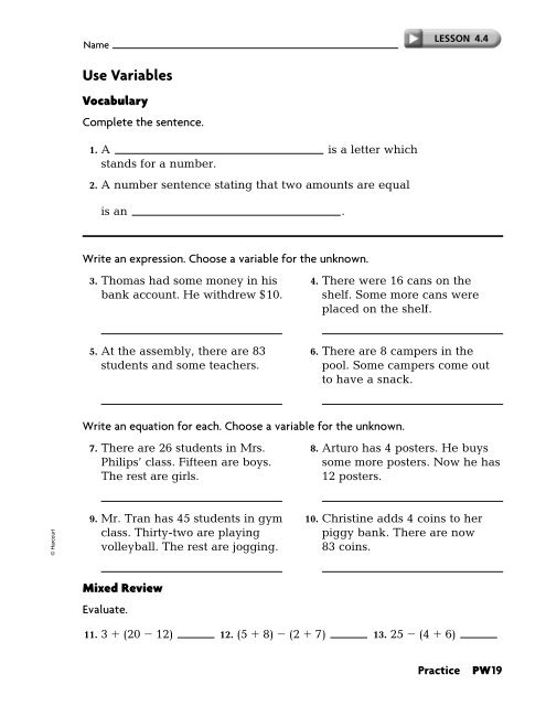 Practice Workbook SE - East Penn School District