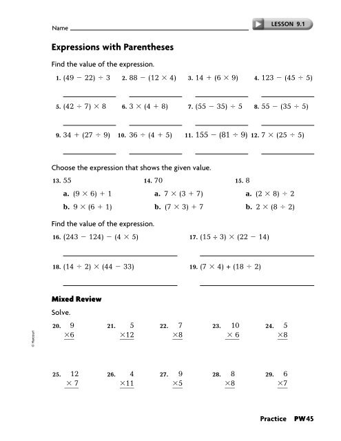 Practice Workbook SE - East Penn School District