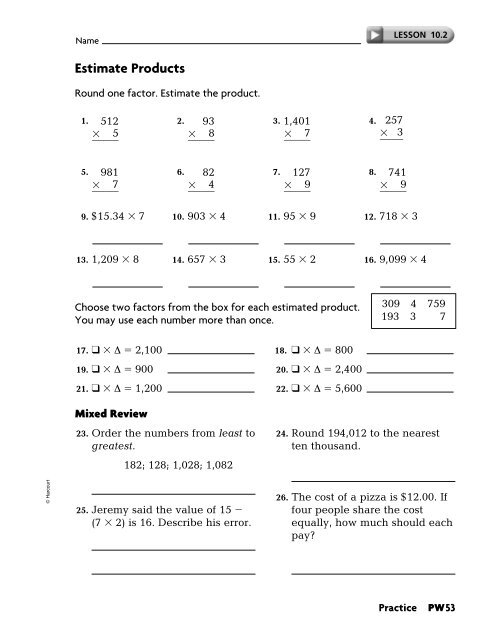 Practice Workbook SE - East Penn School District