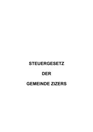 STEUERGESETZ DER GEMEINDE ZIZERS