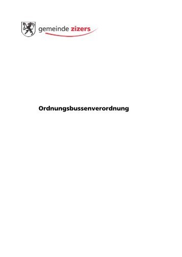 Ordnungsbussenverordnung - Zizers