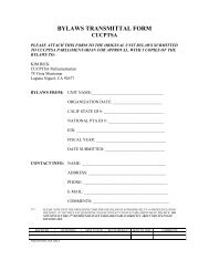 BYLAWS TRANSMITTAL FORM