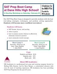 SAT Prep Boot Camp at Dana Hills High School! A One-Day ...