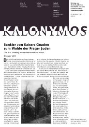 Bankier von Kaisers Gnaden zum Wohle der Prager Juden