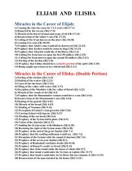 Elijah And Elisha Miracles Chart