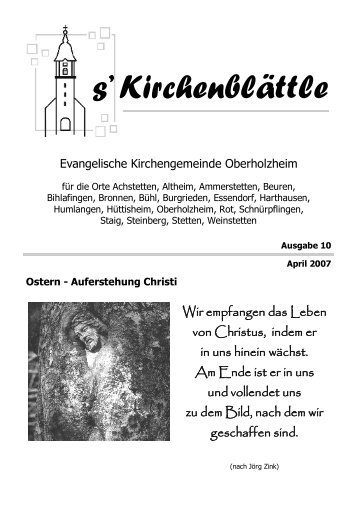 s' Kirchenblättle - Oberholzheim