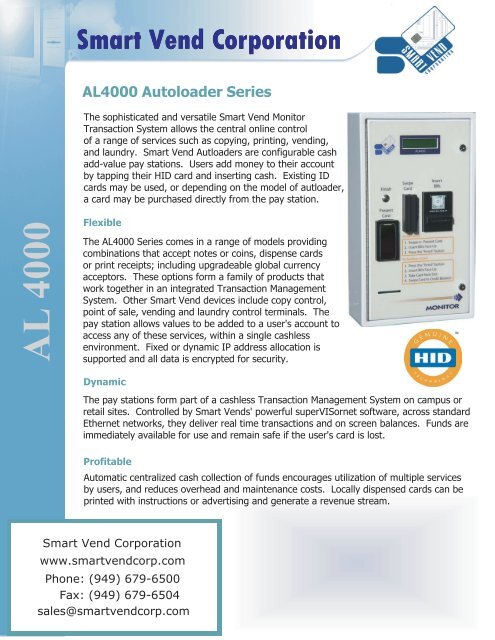 AL4000 - Smart Vend Corporation