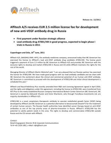 Press release in English - Affitech
