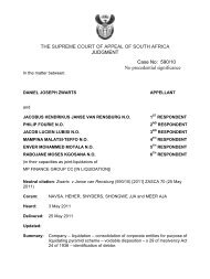 THE SUPREME COURT OF APPEAL OF SOUTH AFRICA ...