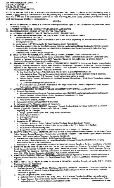 1. Reading / Approval ofPrevious Meeting Minutes; Acceptance of ...