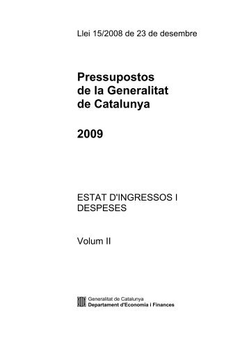 Volum II - Generalitat de Catalunya