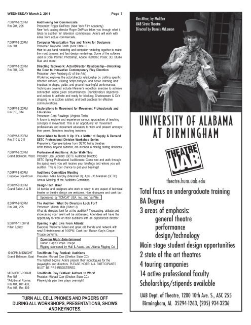 Complete Convention Program - Southeastern Theatre Conference